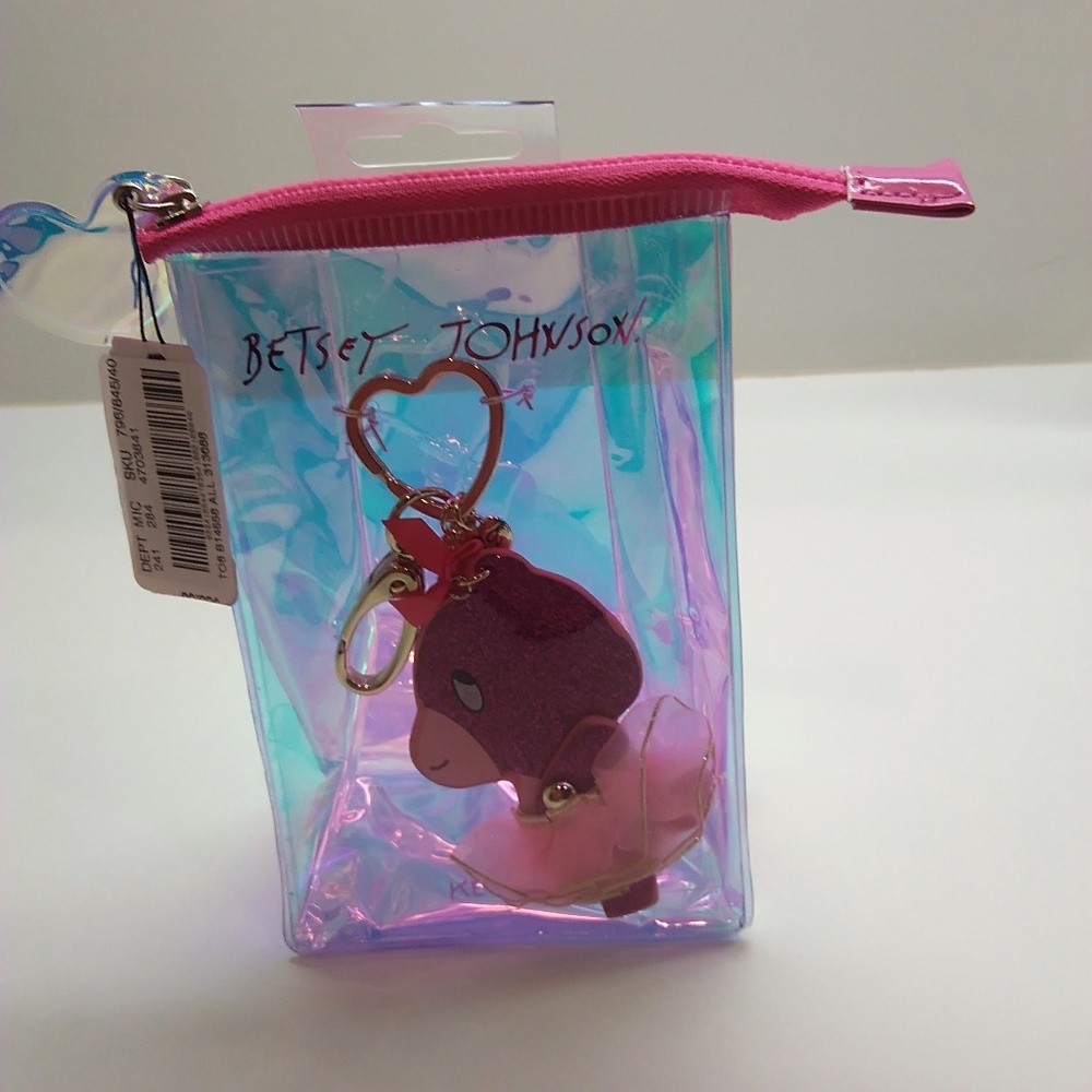 Betsey Johnson New Gold Ballerina Bear Key Fob